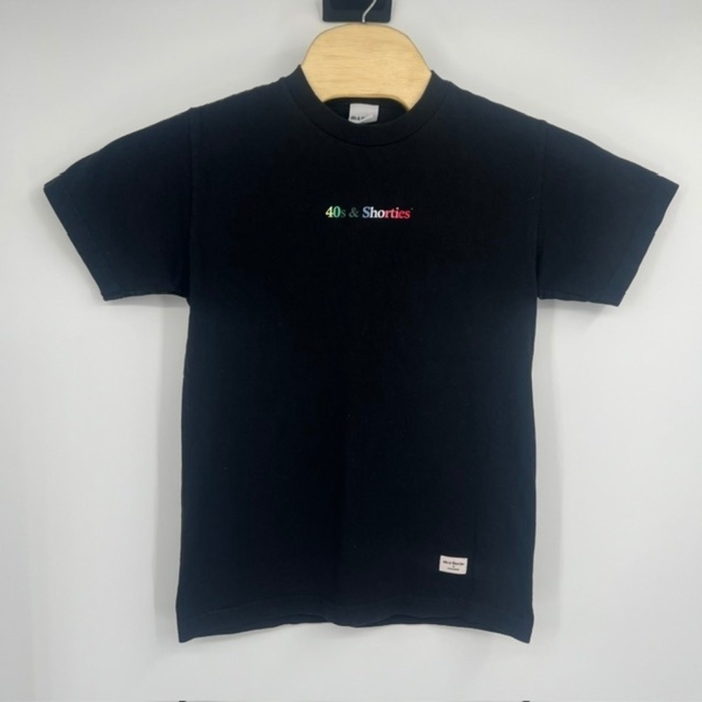 40s & Shorties Men's Black Multi Color Logo Graphic T-Shirt Size Small